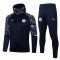2020/21 Manchester City Hoodie Navy Soccer Training Suit (Jacket + Pants) Mens