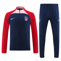 Atletico Madrid Soccer Sweatshirt + Pants Replica Navy Zipper 2023/24 Mens