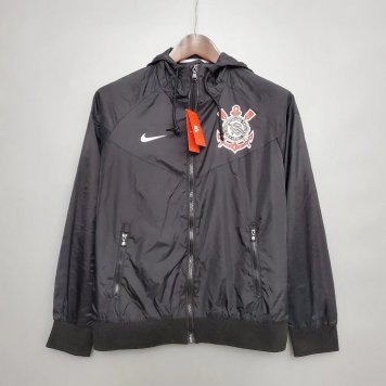 Corinthians All Weather Windrunner Soccer Jacket Hoodie Black Mens 2022/23