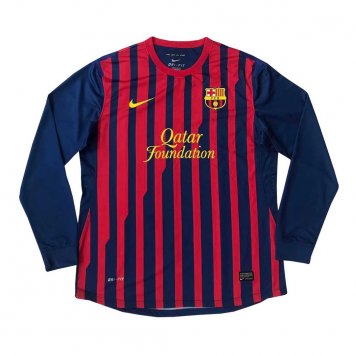11/12 Barcelona Retro Home Long Sleeve Mens Soccer Jersey Replica