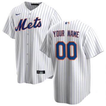 New York Mets 2020 Home White&Royal Replica Custom Jersey Mens [2020127698]