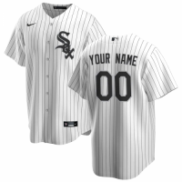 Chicago White Sox 2020 Home White Black Replica Custom Jersey Mens