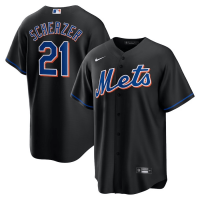 New York Mets Alternate Replica Player Jersey Black 2022 Mens (Max Scherzer #21)