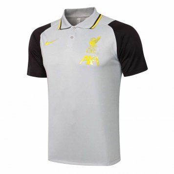 2021/22 Liverpool Grey Soccer Polo Jersey Mens