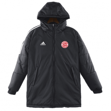 Bayern Munich Cotton Winter Soccer Jacket Black&White 2023/24 Mens