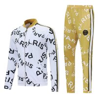 2021/22 PSG White - Gold Soccer Training Suit(Jacket + Pants) Mens