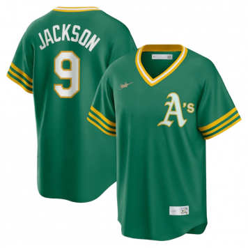 Oakland Athletics Road Cooperstown Collection Player Jersey Kelly Green 2023/24 Mens (Reggie Jackson #9)