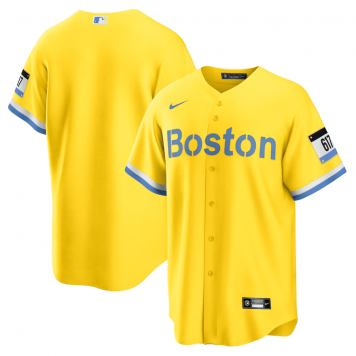 Boston Red Sox Jersey Replica Gold/Light Blue City Connect 2021 Mens
