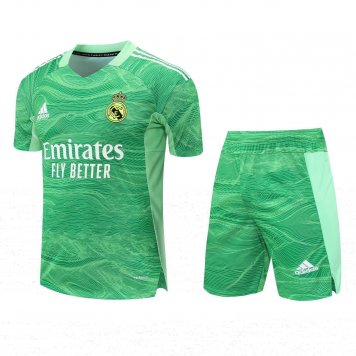 Real Madrid Soccer Jersey + Short Replica Goalkeeper Green Mens 2022/23