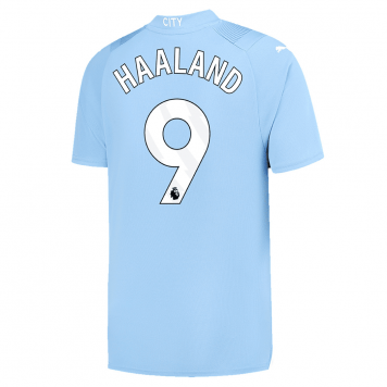 Manchester City Soccer Jersey Replica Home 2023/24 Mens (HAALAND #9 UCL Printing)