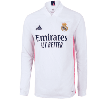 2020/21 Real Madrid Home LS Mens Soccer Jersey Replica