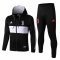 2019/20 Juventus Hoodie Black Mens Soccer Training Suit(Jacket + Pants)
