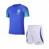 Brazil Soccer Jersey + Short Replica Away Youth 2022