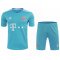 2020/21 Bayern Munich Goalkeeper Blue Mens Soccer Jersey Replica + Shorts Set