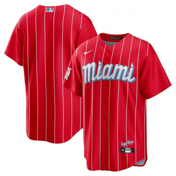Miami Marlins City Connect Replica Team Jersey Red 2022 Mens