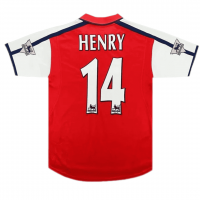 Arsenal Soccer Jersey Replica Home 2000/2001 Mens (Retro Henry #14)