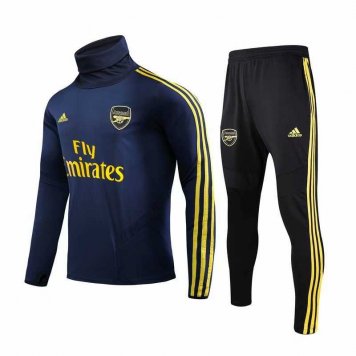 2019/20 Arsenal High Neck Navy Mens Soccer Training Suit(Sweater + Pants)