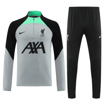 Liverpool Soccer Sweatshirt + Pants Replica Grey Zipper 2023/24 Mens