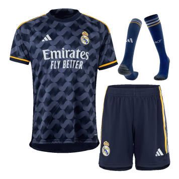 Real Madrid Soccer Whole Kit Jersey + Short + Socks Replica Away 2023/24 Mens