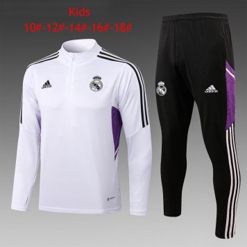 Real Madrid Soccer Training Suit White 2022/23 Youth