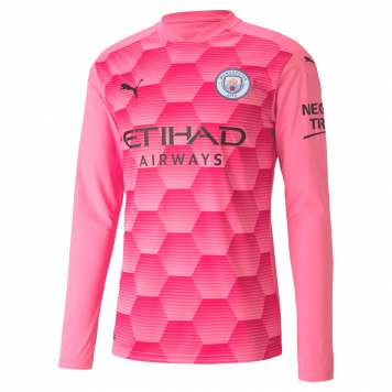 2020/21 Manchester City Third Goalkeeper Pink LS Mens Soccer Jersey Replica