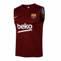 2021/22 Barcelona Maroon Soccer Singlet Jersey Mens