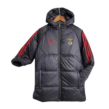 Benfica Cotton Winter Soccer Jacket Black 2023/24 Mens
