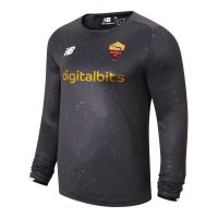 AS Roma Soccer Jersey Replica Home Goalkeeper Black Long Sleeve Mens 2021/22