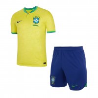 Brazil Soccer Jersey + Short Replica Home Youth 2022