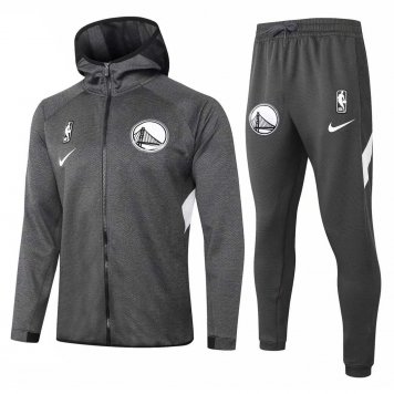 2020/21 Golden State Warriors Hoodie Grey Mens Soccer Training Suit(Jacket + Pants) [46912639]