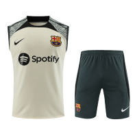 Barcelona Soccer Singlet + Short Replica White 2023/24 Mens