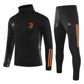 2020/21 Juventus Turtle Neck UCL Black Soccer Training Suit Mens