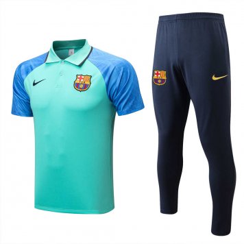 Barcelona Soccer Polo + Pants Replica Green 2022/23 Mens