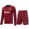 2020/21 Barcelona Goalkeeper Red Long Sleeve Mens Soccer Jersey Replica + Shorts Set