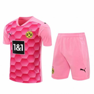 2020/21 Borussia Dortmund Goalkeeper Pink Mens Soccer Jersey Replica + Shorts Set