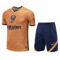 2021/22 Barcelona Gold Mens Short Soccer Training Jersey + Short