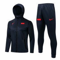 France Soccer Training Suit Jacket + Pants Hoodie Roayl Mens 2021/22