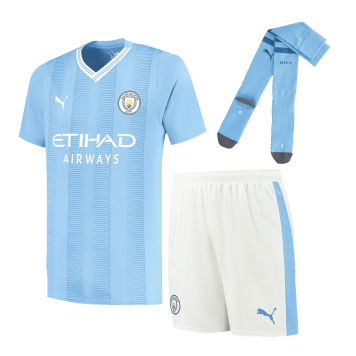 Manchester City Soccer Whole Kit Jersey + Short + Socks Replica Home 2023/24 Mens