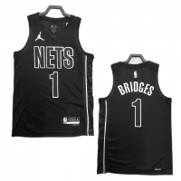 Brooklyn Nets Swingman Jersey - Statement Edition Black Brand 2023 Mens (Mikal Bridges #1)
