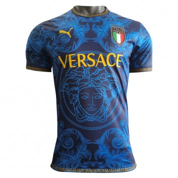 Italy x Versace Soccer Jersey Replica Special Edition Blue Mens 2022 (Match)
