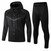 2019/20 NIKE Hoodie Black Mens Soccer Training Suit(Jacket + Pants)
