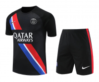 PSG Soccer Jersey + Short Replica Black 2023/24 Mens
