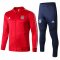 2019/20 Bayern Munich Low Neck Red Mens Soccer Training Suit(Jacket + Pants)