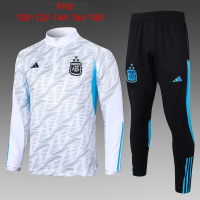Argentina Soccer Training Suit Replica White 2023/24 Youth