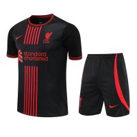 Liverpool Soccer Jersey + Short Replica Black Stripes 2022/23 Mens