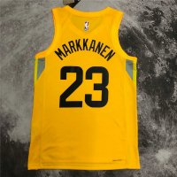 Utah Jazz Icon Edition Swingman Jersey Yellow 2022/23 Men's (MARKKANEN #23)