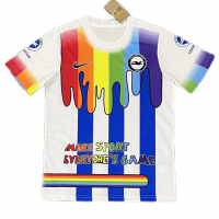 Brighton & Hove Albion Soccer Jersey Replica Pre-Match Rainbow Laces 2023/24 Mens