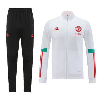 Manchester United Soccer Jacket + Pants Replica White 2023/24 Mens