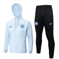 Inter Milan Soccer Jacket + Pants Replica Light Blue 2023/24 Mens (Hoodie)