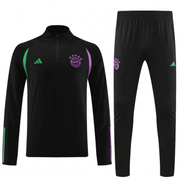 Bayern Munich Soccer Sweatshirt + Pants Replica Black Zipper 2023/24 Mens